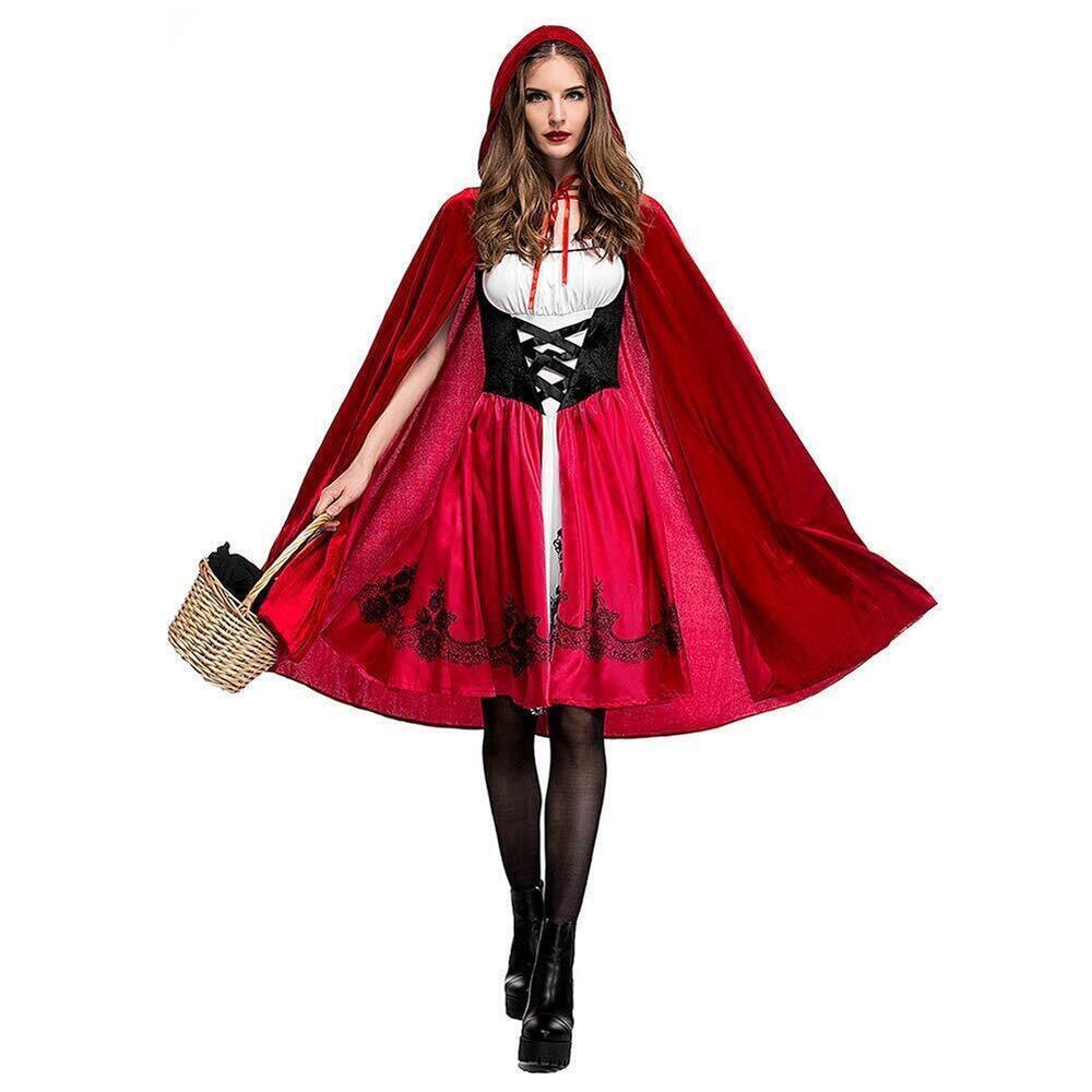 8626 Halloween Deluxe Little Red Riding Hood Costume Velvet Clock Cape